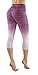 Vesi Star Women's Ombre Flexible Exercise Capri Pants (Small, VSC705--Berry)