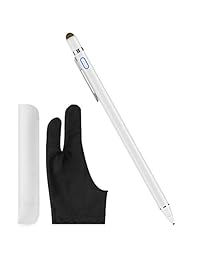 XIRON - Lápiz capacitivo para Apple iPad, recargable, 0.059 in, punta fina, lápiz capacitivo activo, compatible con iPad y la mayoría de tabletas con guante antiincrustante