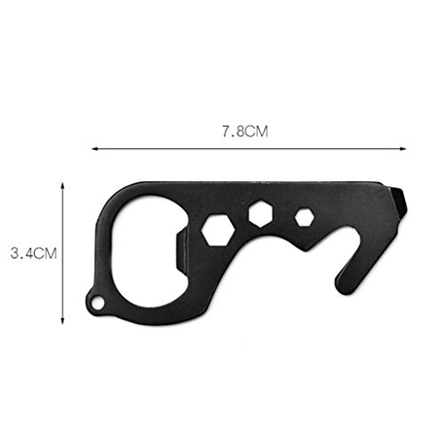 Sihand Bottle Opener Keychain Pliers Keychain Stainless Steel Multi-Function Tool Card Opener Pocket Tool (Black) - Thumbnail 4