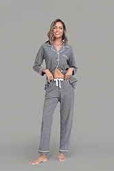 COLORFULLEAF Women's 100% Cotton Long Sleeve Pajama