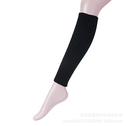 SunTrade 2 Pair Leg Warmers,Women Girls Boots Cuff Warmer Ribbed Stretch Knee Leg Socks (Black+Pink)