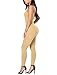 Amilia Womens Spaghetti Strap Bodycon Tank One Piece Jumpsuits Rompers Playsuit (S, Khaki)