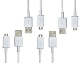Samsung Micro USB Charging Data Cable for Samsung Mobiles, 4 Pack - Non-Retail Packaging - White