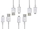 Samsung Micro USB Charging Data Cable for Samsung Mobiles, 4 Pack - Non-Retail Packaging - White