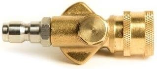 Quick Connecting Pivoting Coupler Adapter for Pressure Washer Nozzles, Cleaning Hard to Reach Areas, 1/4” Plug, 4500 PSI 90 Degree