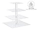 Utenlid Acrylic 4-Tier Square Stacked Party Cupcake Stand with Stable Screw-On Pillars - Tiered Cupcake Stand/Cupcake Tower