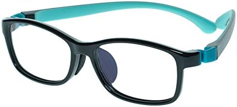 Kids Glasses Eyewear Frame Adjustable Flexible Cute with Square Clear Lense for Boys Girls (Age 5-12)