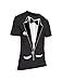fresh tees Unisex Tuxedo Shirt | Classic Party Humor Vintage Tee | Tux with Bowtie&Pockets | Funny T-Shirt for Men/Women (Medium, Black)