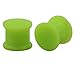 Longbeauty 9 Pair Solid Silicone Double Flared Saddle Tunnels Ear Plug Gauges Glow in Dark