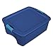 Sterilite 12 Gal Latch and Carry, Stackable Storage Bin with Latching Lid, Plastic Tote Container to Organize Closets, Blue with Blue Lid, 6-Pack