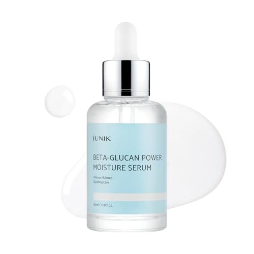 IUNIK Beta-Glucan Power Moisture Serum - Deep Hydration 1.69 fl oz | 7-Peptide Vegan Serum for Long-Lasting Hydration for Dry, Sensitive Skin