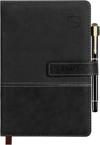 MIAOKE Journal Notebook, A5 Lined Leather Diary, 300 Pages, Luxury Pen Included, Hardcover Professional Notebook for Office, Travel, Business