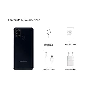 Samsung Galaxy M31, Smartphone, Display 6.4" Super AMOLED, 4 Fotocamere Posteriori, 64GB Espandibili, RAM 6GB, Batteria 6000 mAh, 4G, Dual Sim, Android 10, [Versione Italiana], Nero, Esclusiva Amazon - immagine 7