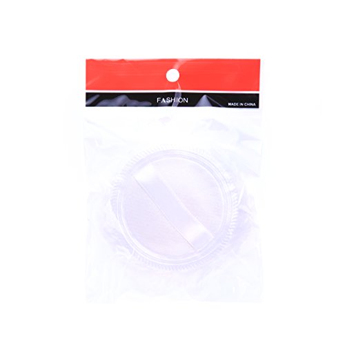 Anleolife 5Pcs White Large Fluffy Puffs For Body Powder Washable Face Powder 3 inch Blending Sponge Puff Round For Foundation Makeup Velour Puffs Beauty Blenders 5pcs/package