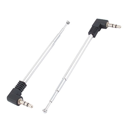uxcell Telescopic 4 Section 3.5mm Male Stereo Connector FM Radio Antenna 25cm 2pcs