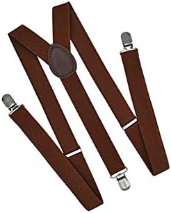 Suspender for Men Fully Adjustable Elastic Trouser Braces Y shape with Strong Metal Clips One Size Fits All