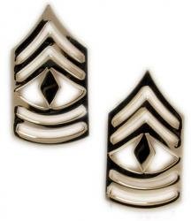 US Army First Sergeant Gold Collar Device Rank Insignia Pair
