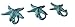 Starfish Cast Iron Wall Hooks Antique Blue - Set of 3 for Coats, Aprons, Hats, Towels, Pot Holders, More