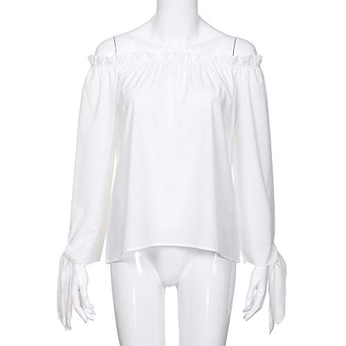 Clearance! Dressin Women's Casual Boat Neck Long Sleeve Cold Shoulder T-Shirt Tunic Top Blouse