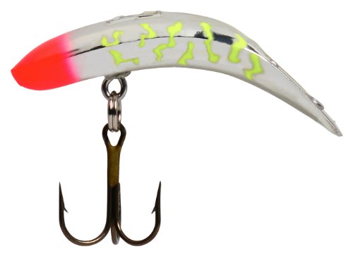 Yakima Bait Flatfish F-5 High Action Plug, 1 3/4-Inch, Metallic Silver Flame Chartreuse