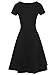 oxiuly Women Casual Dress Round Neck Soft Cotton Floral A-Line Midi Summer Dresses with Pockets OX262