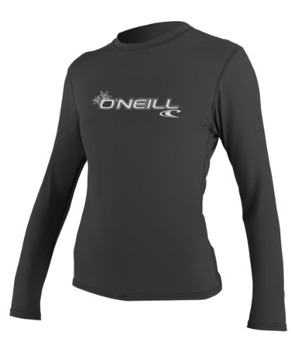O'Neill Women's Basic Skins Upf 50+ Long Sleeve Sun Shirt, Black, Medium