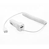 OmniINC Rapid Retractable Dual Car Charger with Extended 1.3M/ 4FT Charging Cable W/ USB Port and LED Indicator for Samsung Galaxy S5 / Galaxy Note 3