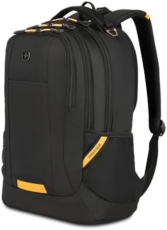Amazon.com: SwissGear 1186 Special Edition 13 Laptop Backpack Black/Gold   Compact Tech Bag with Reflective Accents  Multiple Organizer Pockets with  Bungee Cords & D-ring Attachment Point : Electronics
