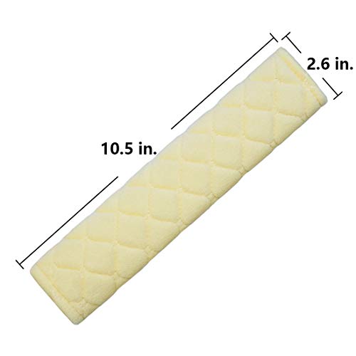 MIRKOO Car Seat Belt Cover Pad, 2-Pack Soft Car Safety Seat Belt Strap Shoulder Pad for Adults and Children, Suitable for Car Seat Belt, Backpack, Shoulder Bag, Laptop Computer Bag (Beige) - Thumbnail 3