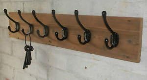 RusticWoodenCrafts Handmade Reclaimed wood Hat and Coat Rack Rustic Shabby Eco 9 hooks = 108cm
