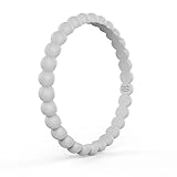 Thin and Stackable Silicone Wedding Ring for Women by Demetory, Affordable Silicone Rubber Wedding Bands - 3mm Width - 2mm Thick. Perfect for Athlete, Nurse, Police Misty Grey Size 8