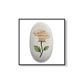 Framed Canvas Wall Art for Living Room, Bedroom Flower on Cobblestone Canvas Prints for Home Decoration Ready to Hanging - 16x16 inches