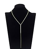 Boosic Long Lariat Y Necklace Layered Bar Drop Necklace for Women