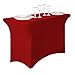 LinenTablecloth Rectangular Stretch Tablecloth, 6-Feet, Red
