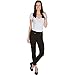 Womens Jeggings basic five pocket denim look twill pant leggings by vault sportswear (medium, black)