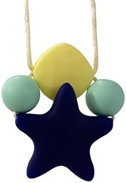 Stimtastic Chewable Silicone Star Pendant Necklace Nontoxic BPA and Phthalate Free, Navy