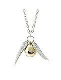 Bronze Tone Golden Snitch Harry Potter The Deathly Hallows Wing Charm Gold Ball Pendant Chain Necklace
