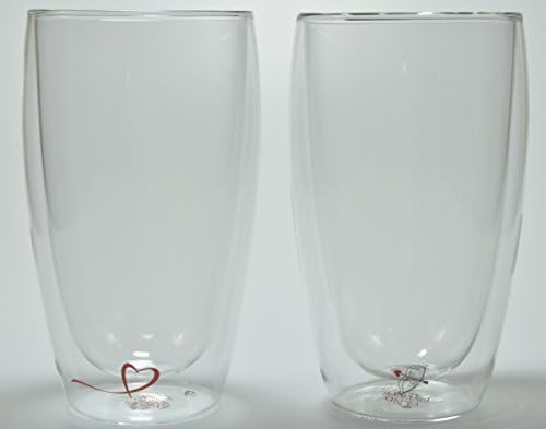 Vino Estate Double Wall Insulated Thermo Glass Tumbler Set of 2 15 ounce