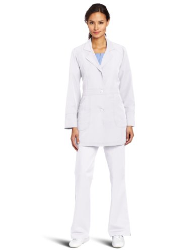 WonderWink Women's Utility Girl Stretch Lab Coat, White, Medium - Thumbnail 4