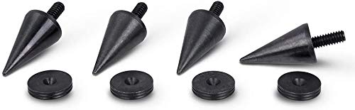 PrecisionGeek - M6 Speaker Spikes and Pads (Black Steel Big Spikes with 20mm Pads, Set of 4+4) – HiFi Isolation Feet for Speakers, Amplifiers, Subwoofers, Cabinets and Soundbars — image 1