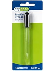 Ezy Dose Ear and Eye Medicine Dropper | For Liquid & Essential Oils | 1mL Capacity | Glass
