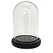 Decorative Dome 7” x 4.5” Clear Glass Display Cloche Espresso Base for Figurines, Pocket Watch, Metals, Ornaments