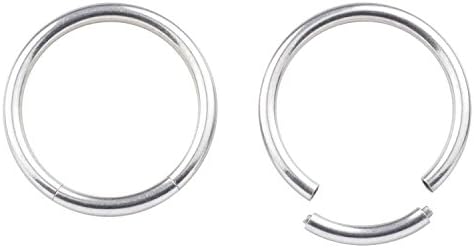 Unisex 16G Surgical Stainless Seamless Septum Clicker Ring Lip Helix Tragus Cartilage Earrings Nose Rings Segment Seamless Nose Hoop Pirecing 8mm 2pcs