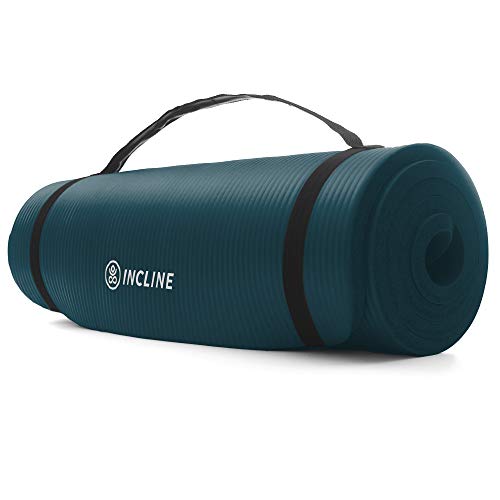 Incline Fit High Density Extra Thick & Long Comfort Foam Exercise Yoga Mat for Pilates, Fitness & Workout with Carrying Strap, 72" x 24" x 3/5", Midnight Blue - Thumbnail 7