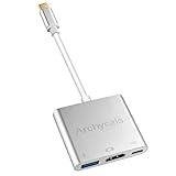 ARCHYCALS USB C to HDMI 4K USB C Adapter 3 in 1 Digital Multiport USB 3.1 with USB 3.0 Port and USB C Charge Port for 2016 MacBook Pro, Chromebook Pixel, Samsung S8,S8 Plus and More USB C Devices