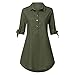 Women Short Sleeve V Neck Button Short Dresses,Ladies Summer Slim Cotton Linen Mini A Line Dress with Front Beltedthumb 4