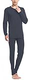 Men's Ultra Soft Thermal Underwear Top & Bottom Set With Fleece Lined