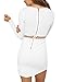 Leadingstar Women Crew Neck Long Sleeve Crop Top Midi Skirt Bodycon Short Dress