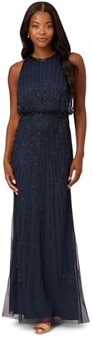 j kara flutter sleeve beaded dress Amazon.com: J Kara Women's Flutter Sleeve Beaded Long Dress -Navy/Luster Grey, 18 : Clothing, Shoes & Jewelry