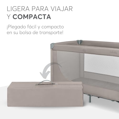 KikkaBoo Cuna de Viaje SO Gifted 2026, Cuna Bebe 120x60 cm hasta 15 kg, Parque Plegable con Bolsa de Transporte, Ligera y Compacta, Beige